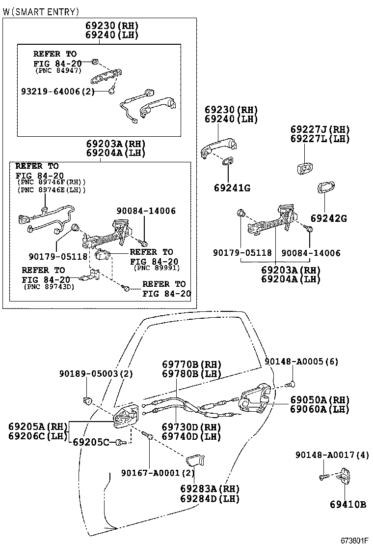  AVALON |  REAR DOOR LOCK HANDLE