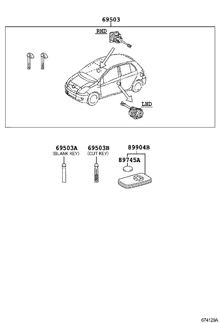  YARIS FRP |  LOCK CYLINDER SET