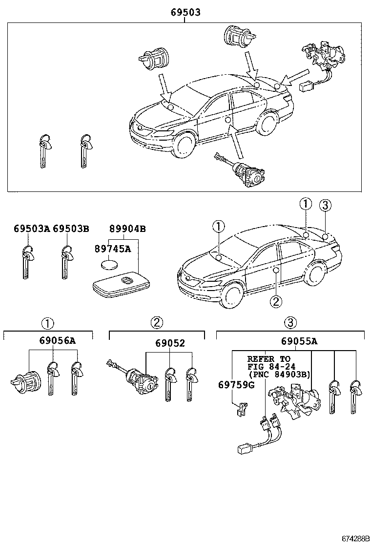  CAMRY JPP |  LOCK CYLINDER SET
