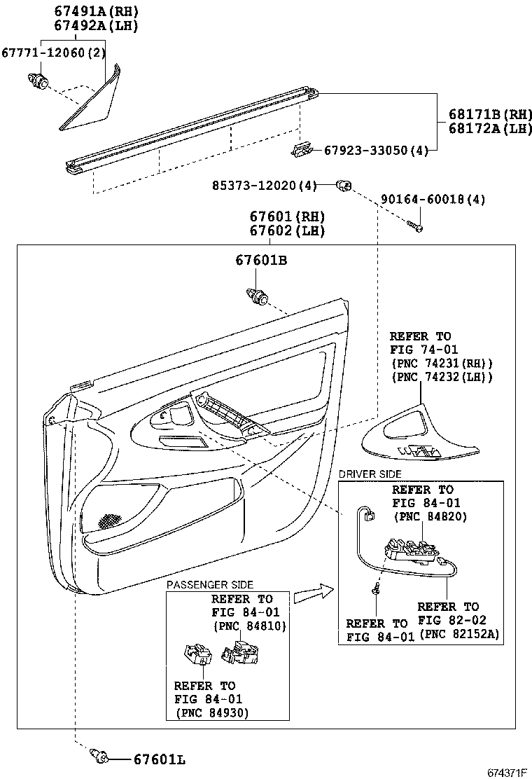  CAMRY JPP |  FRONT DOOR PANEL GLASS