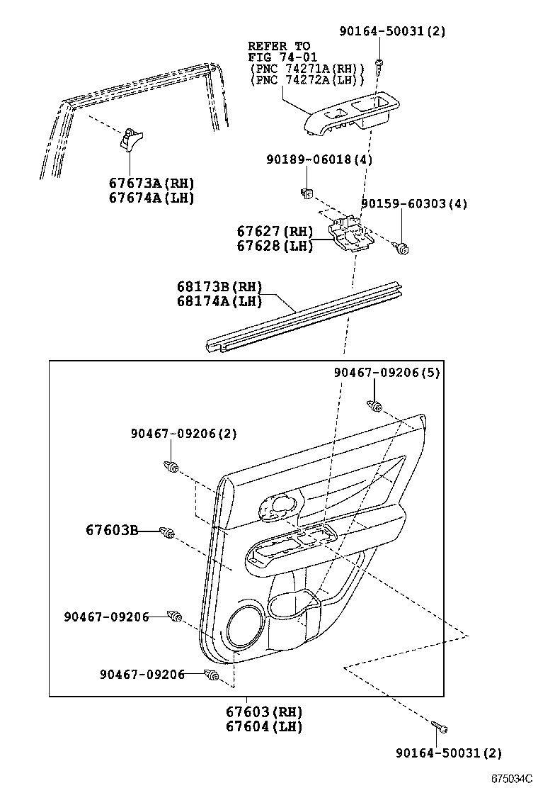  SCION XB |  REAR DOOR PANEL GLASS