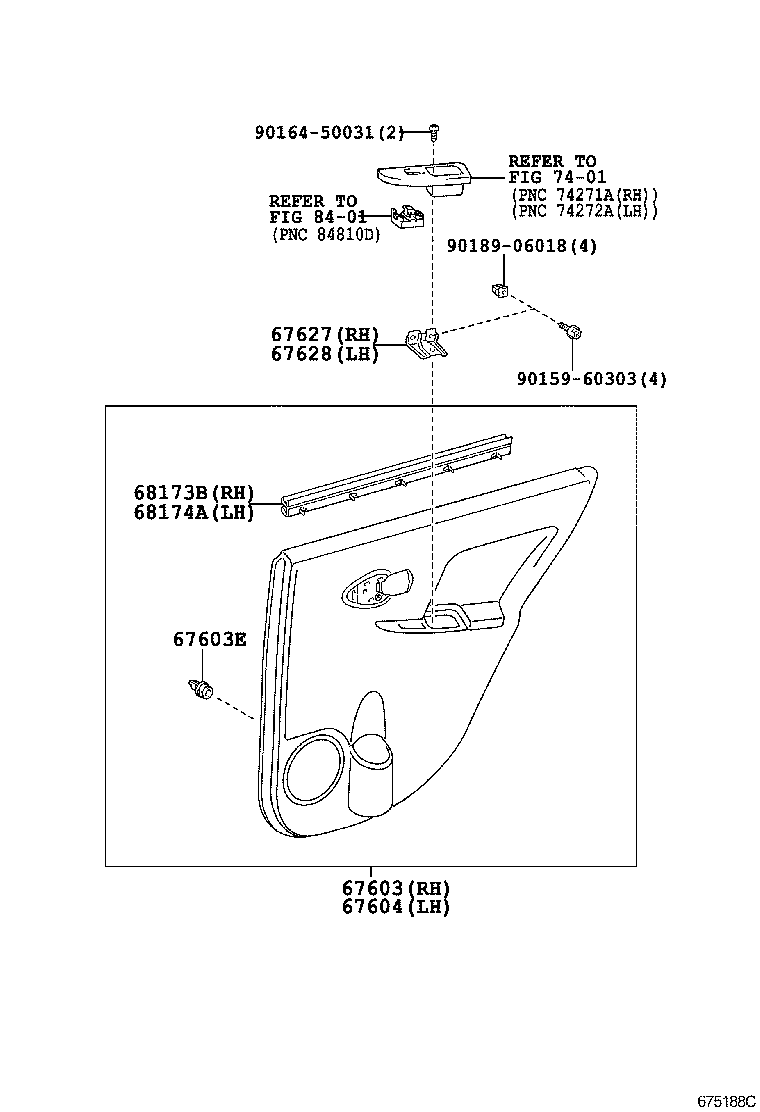  SCION XD |  REAR DOOR PANEL GLASS