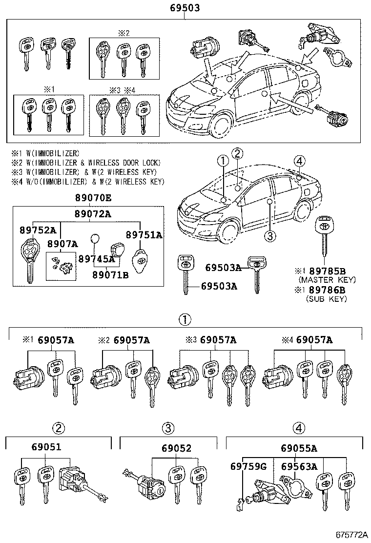  YARIS |  LOCK CYLINDER SET