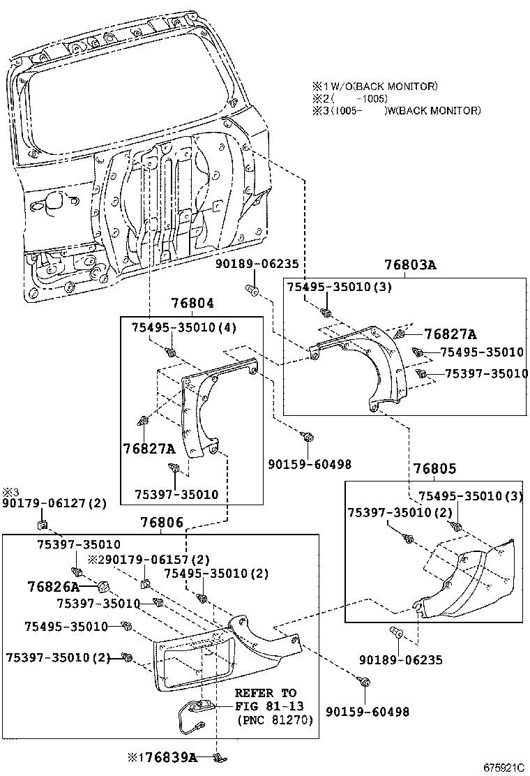  RAV4 NAP |  BACK DOOR PANEL GLASS