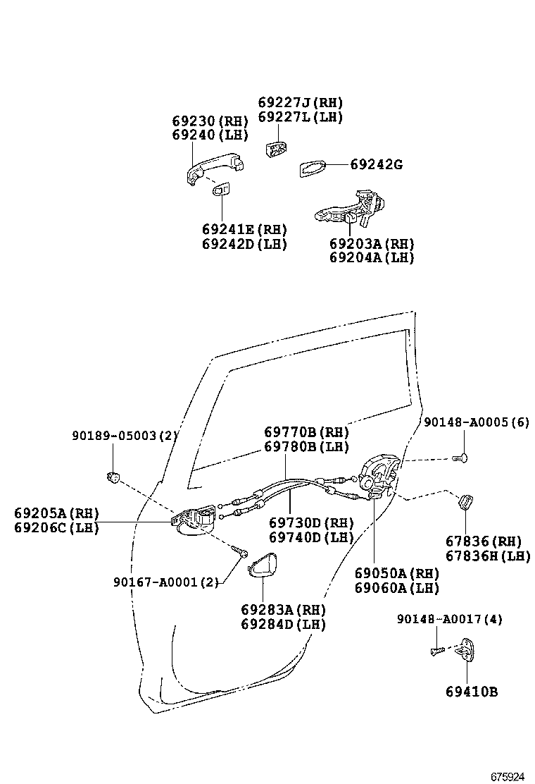  RAV4 NAP |  REAR DOOR LOCK HANDLE
