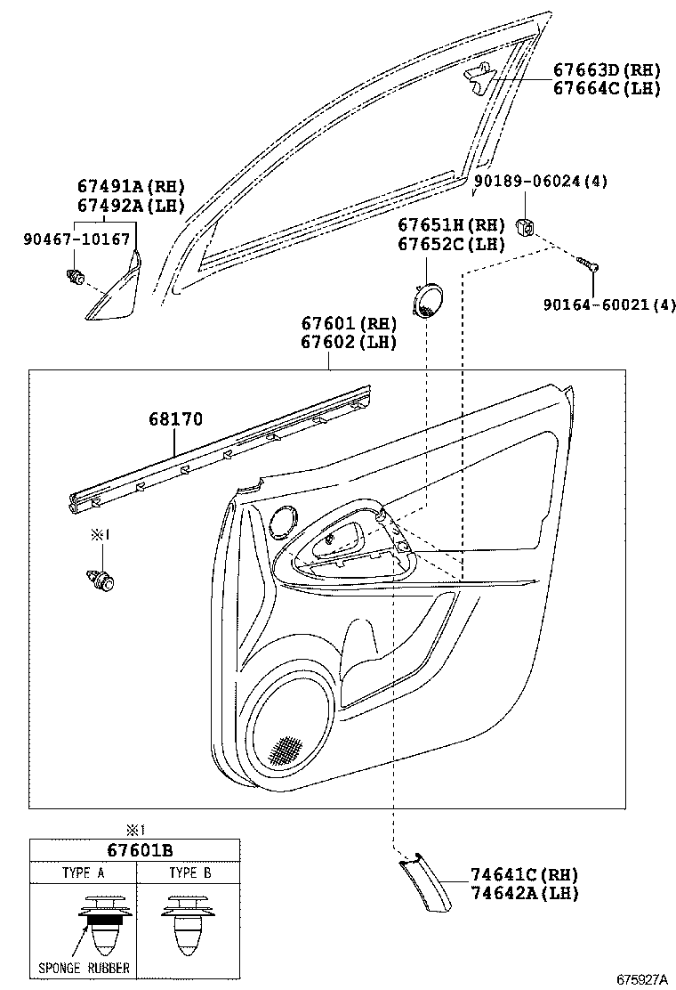  RAV4 NAP |  FRONT DOOR PANEL GLASS
