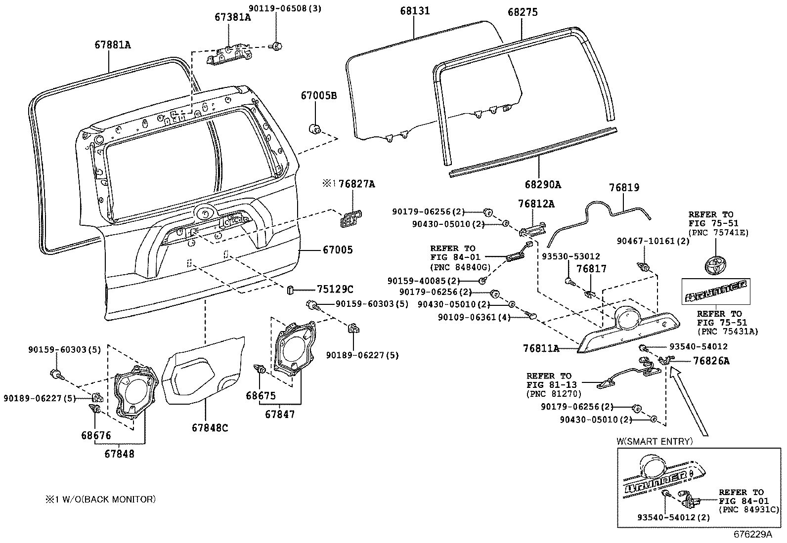  4RUNNER |  BACK DOOR PANEL GLASS