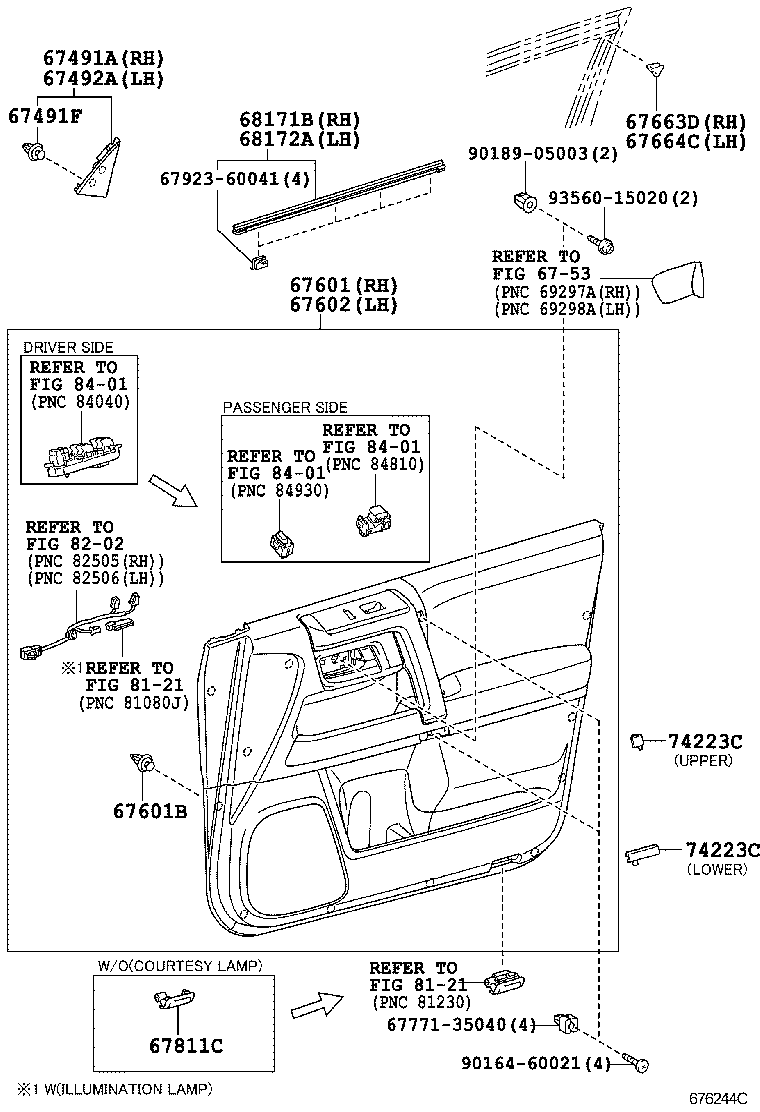  4RUNNER |  FRONT DOOR PANEL GLASS