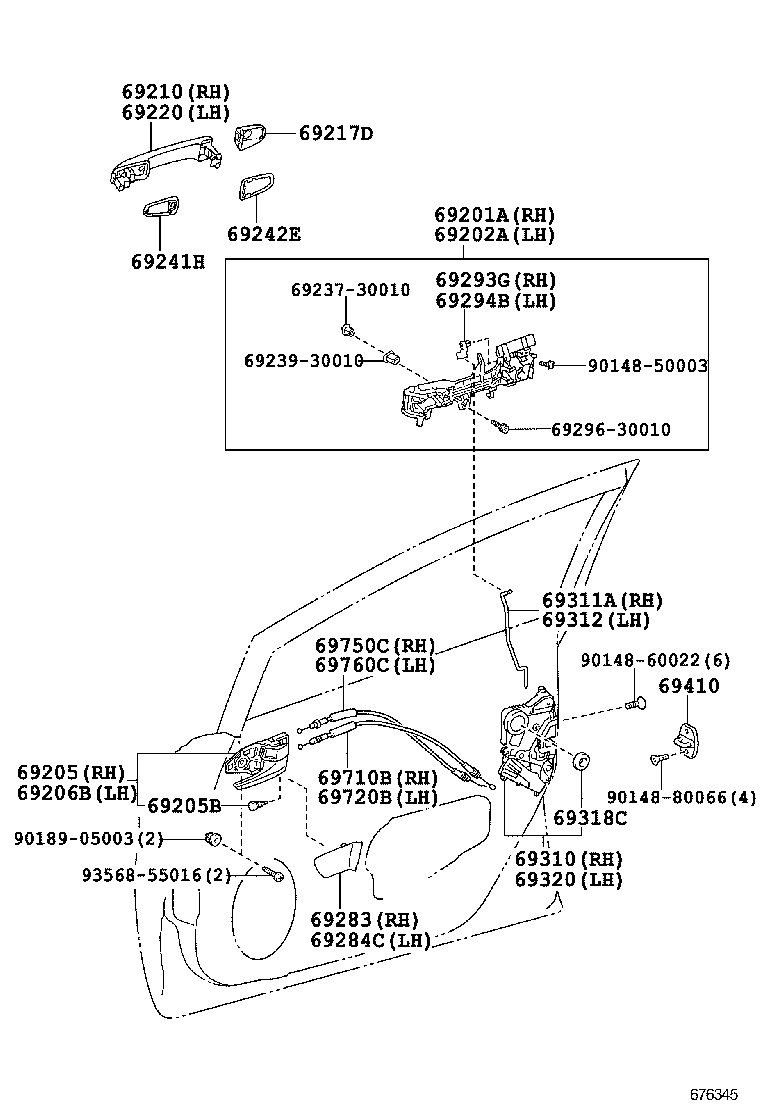  PRIUS PLUG IN HBD |  FRONT DOOR LOCK HANDLE