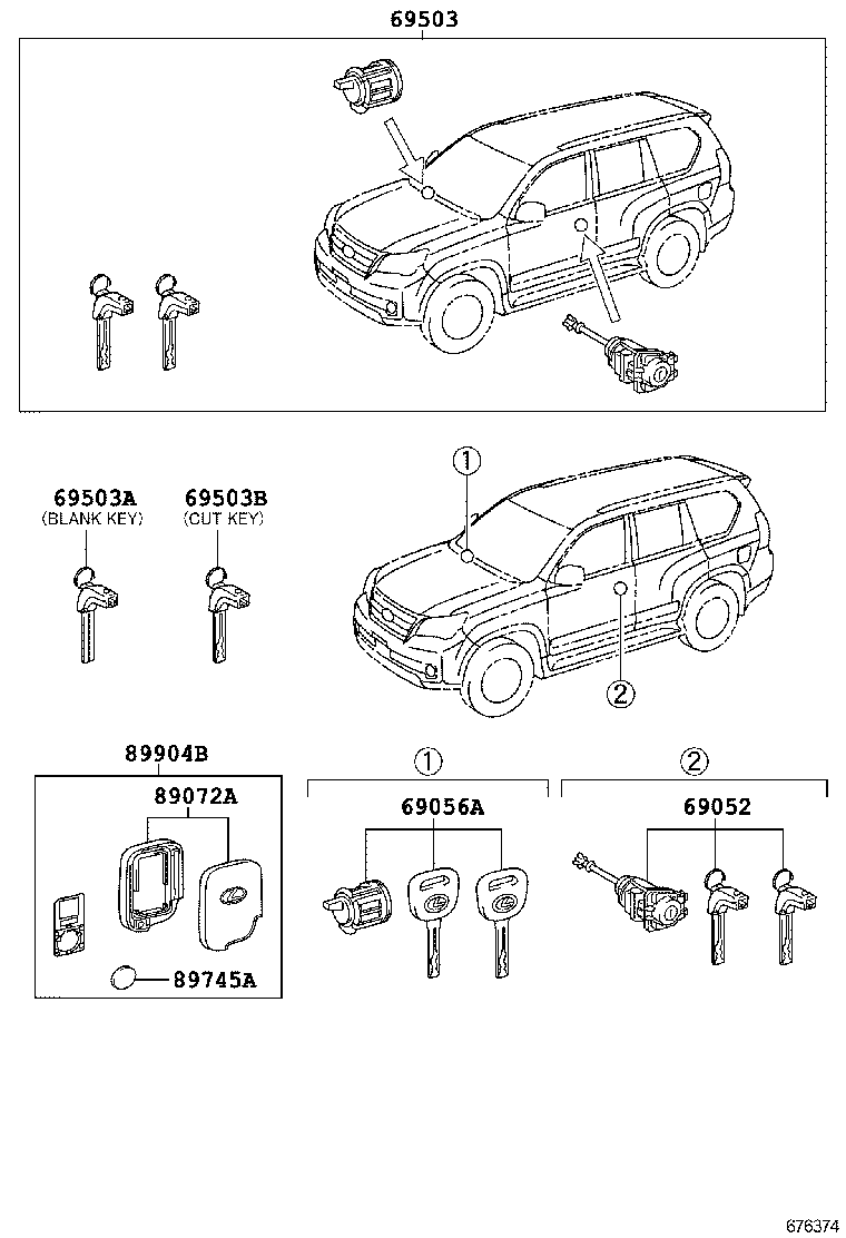  GX460 |  LOCK CYLINDER SET