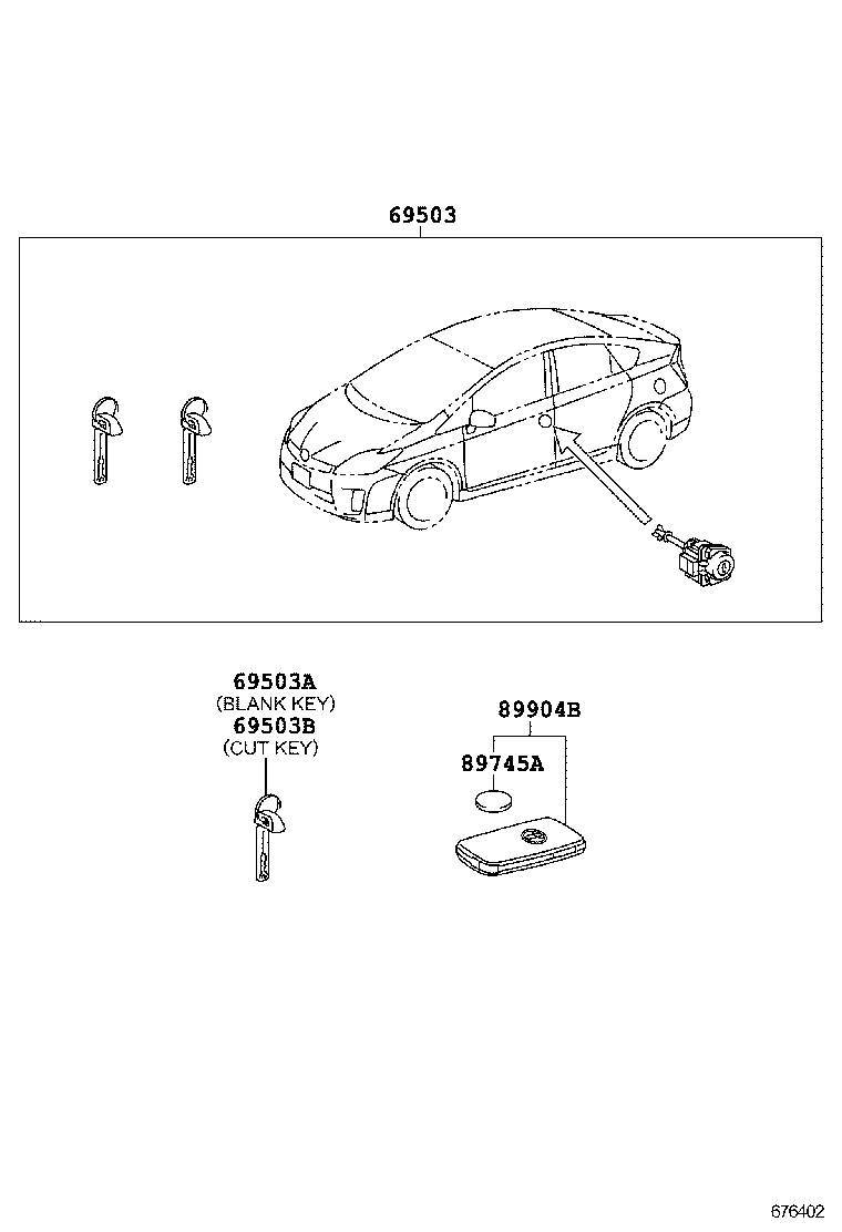  PRIUS PLUG IN HBD |  LOCK CYLINDER SET