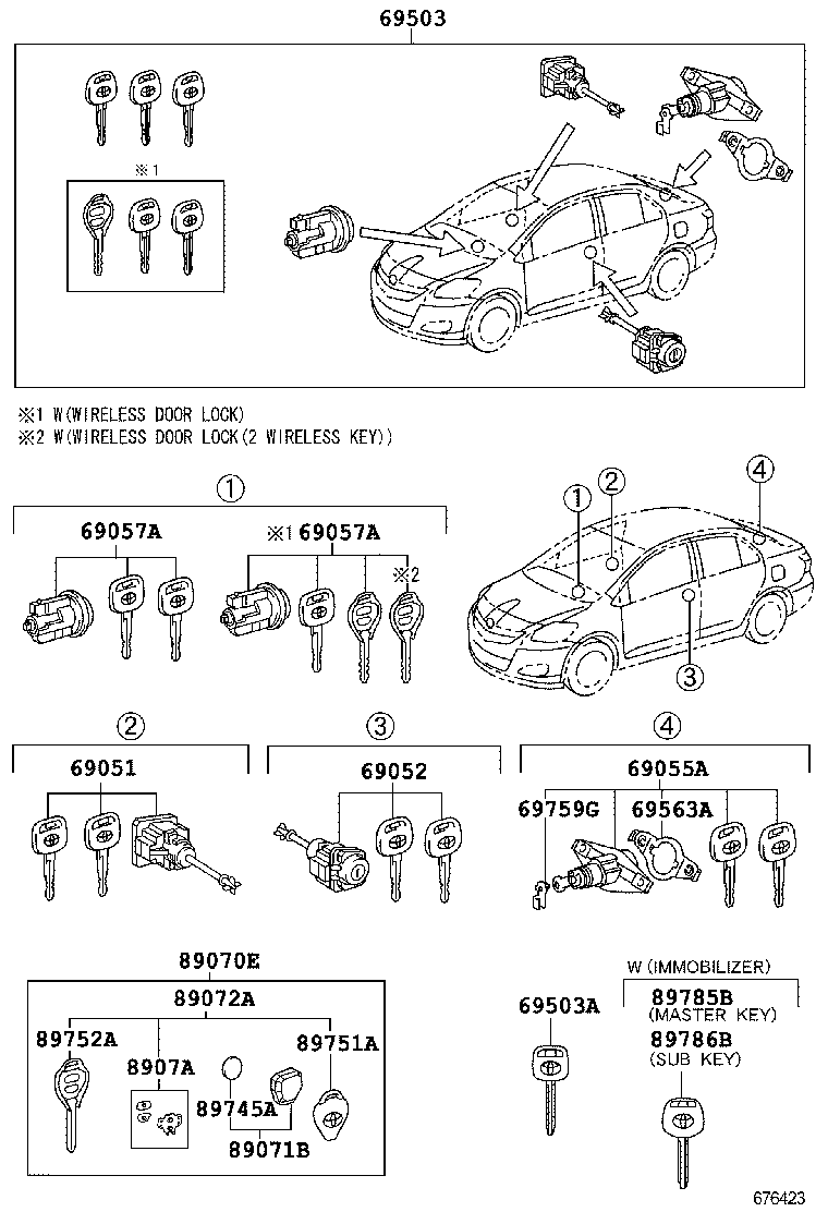  YARIS |  LOCK CYLINDER SET
