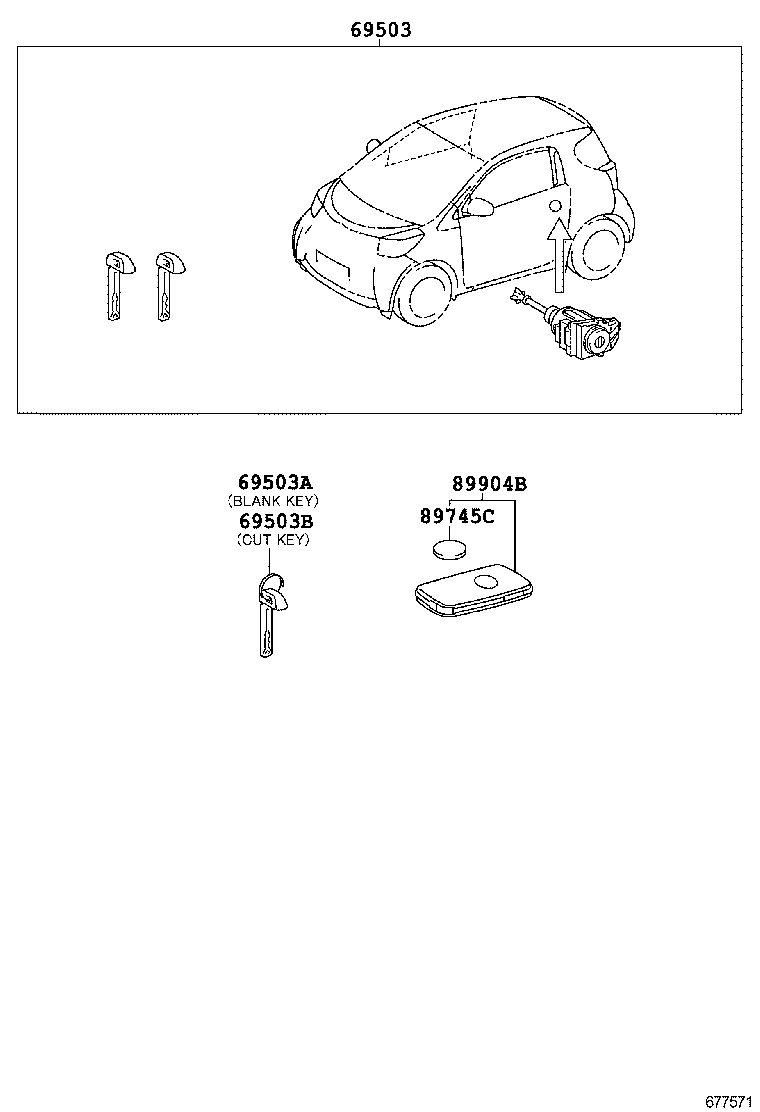  SCION IQ EV |  LOCK CYLINDER SET