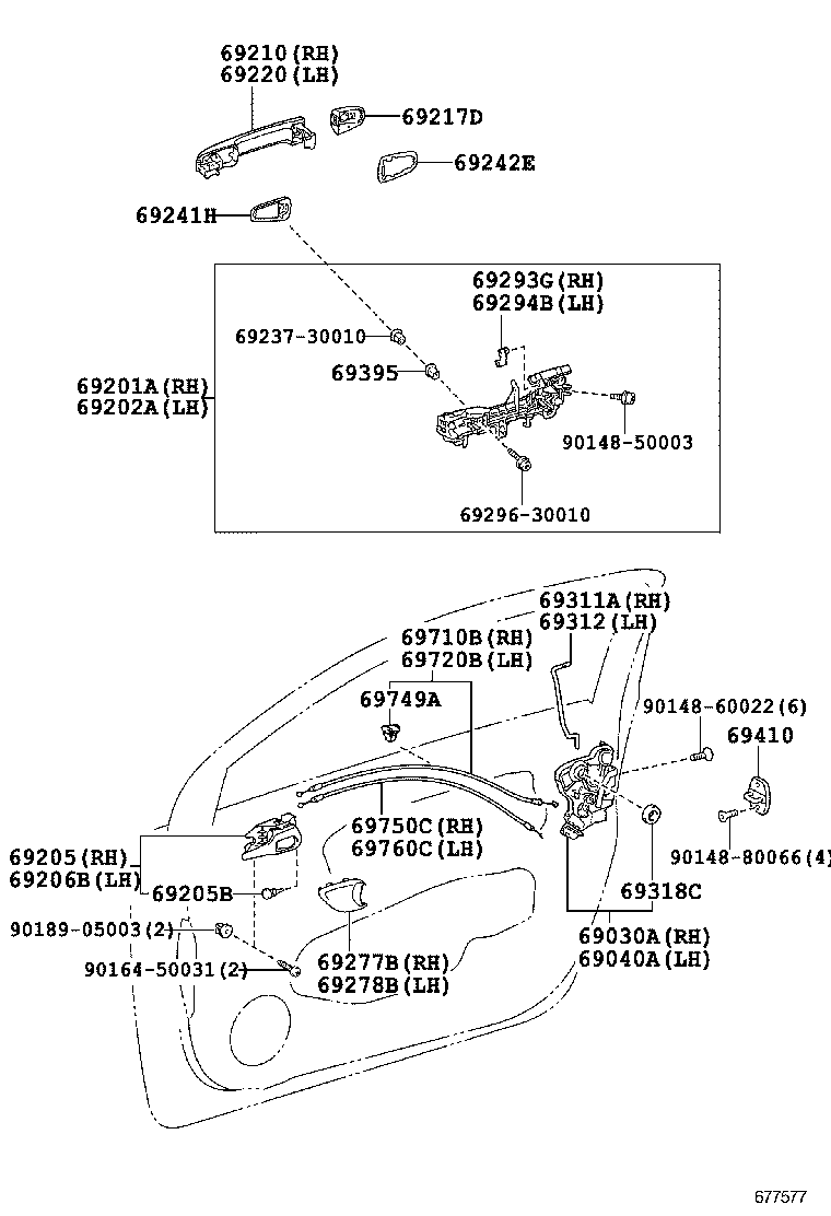  SCION IQ EV |  FRONT DOOR LOCK HANDLE