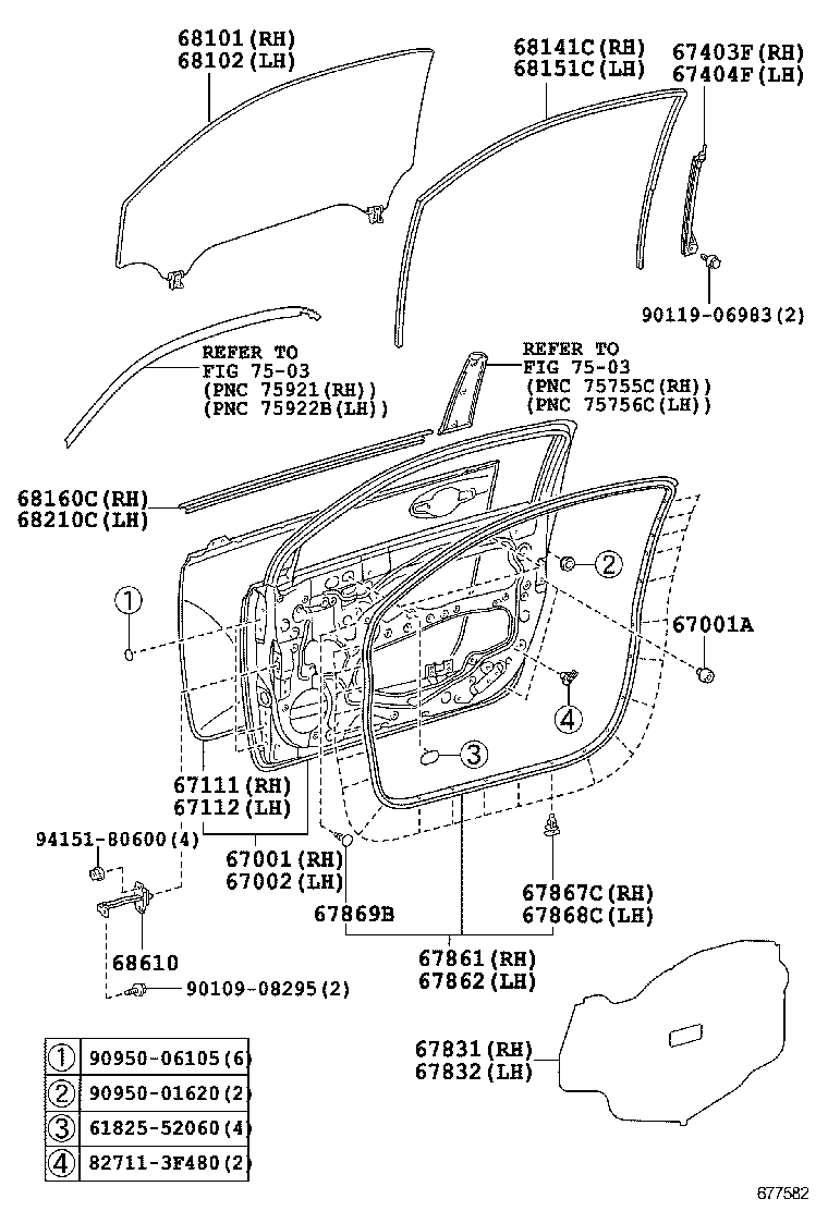  SCION IQ EV |  FRONT DOOR PANEL GLASS