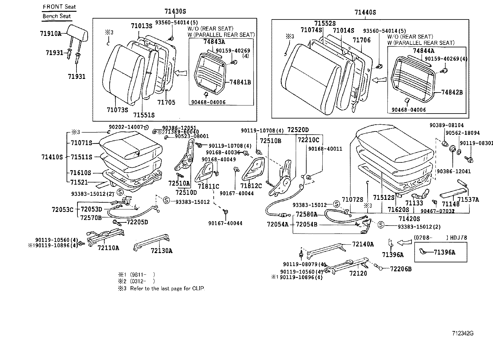  LAND CRUISER 70 |  SEAT SEAT TRACK