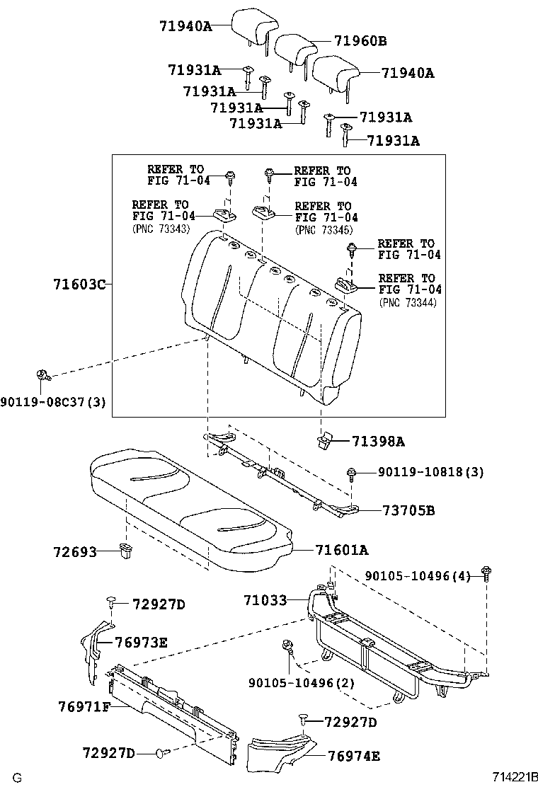  YARIS |  REAR SEAT SEAT TRACK