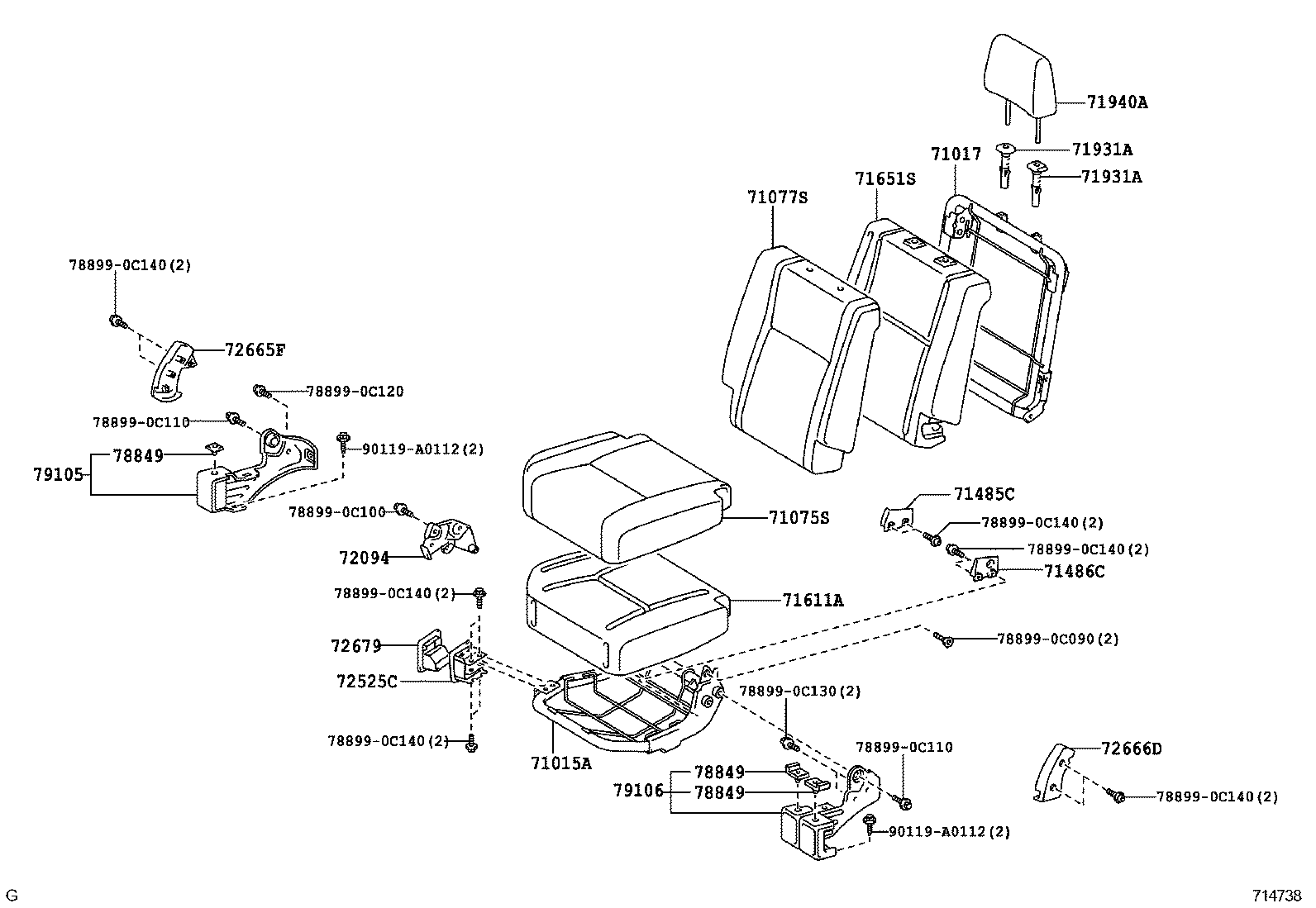  TUNDRA |  SEAT SEAT TRACK