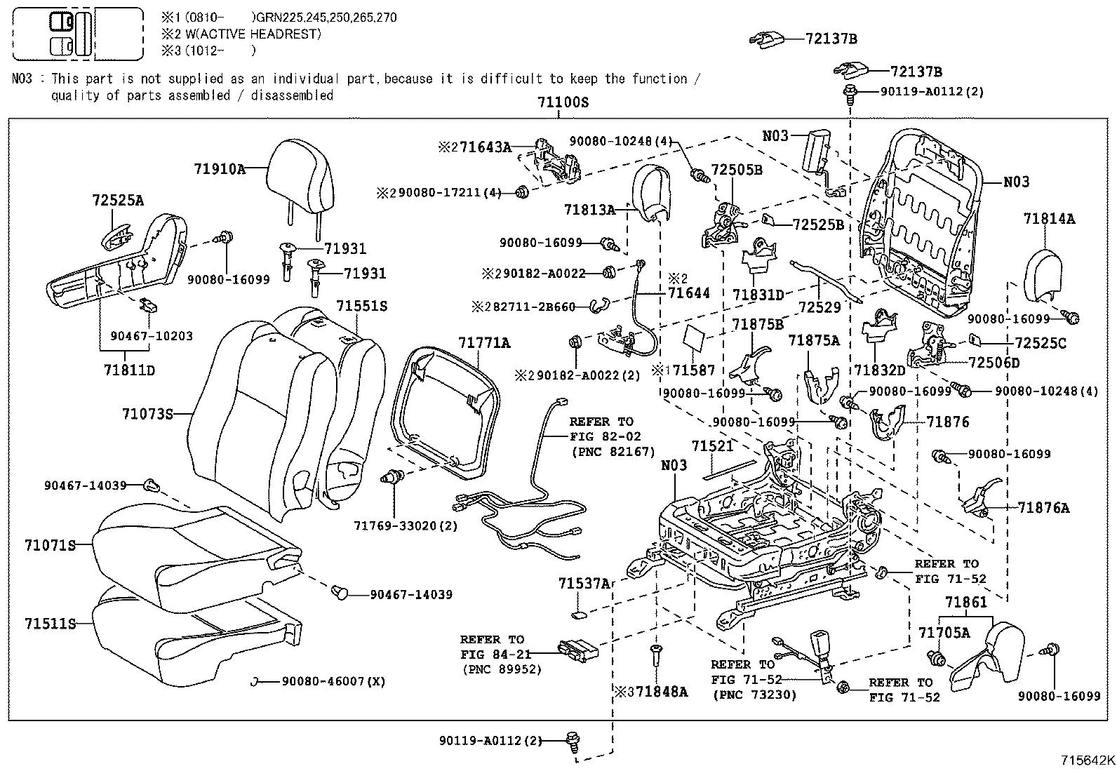  TACOMA |  SEAT SEAT TRACK