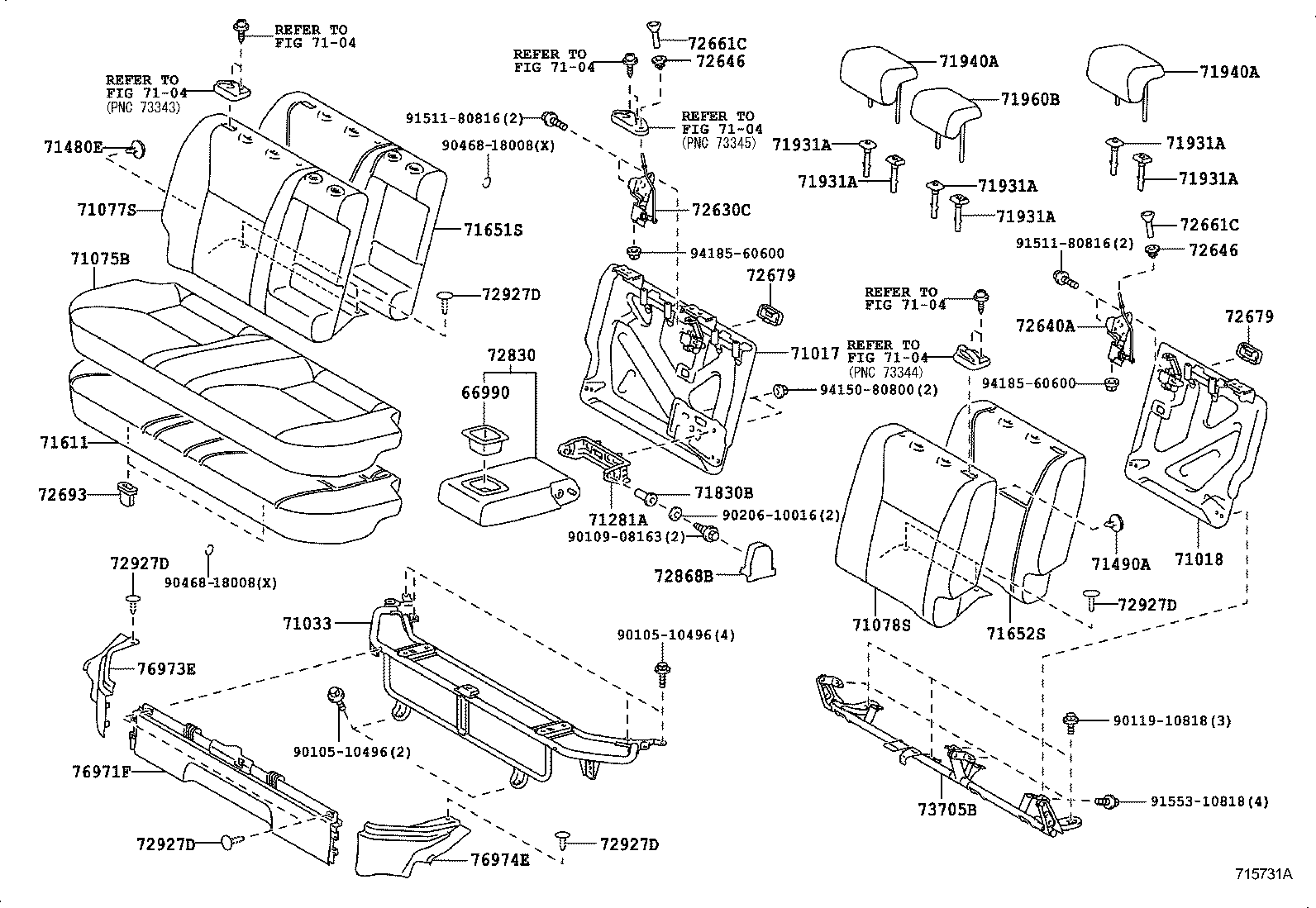  YARIS |  REAR SEAT SEAT TRACK