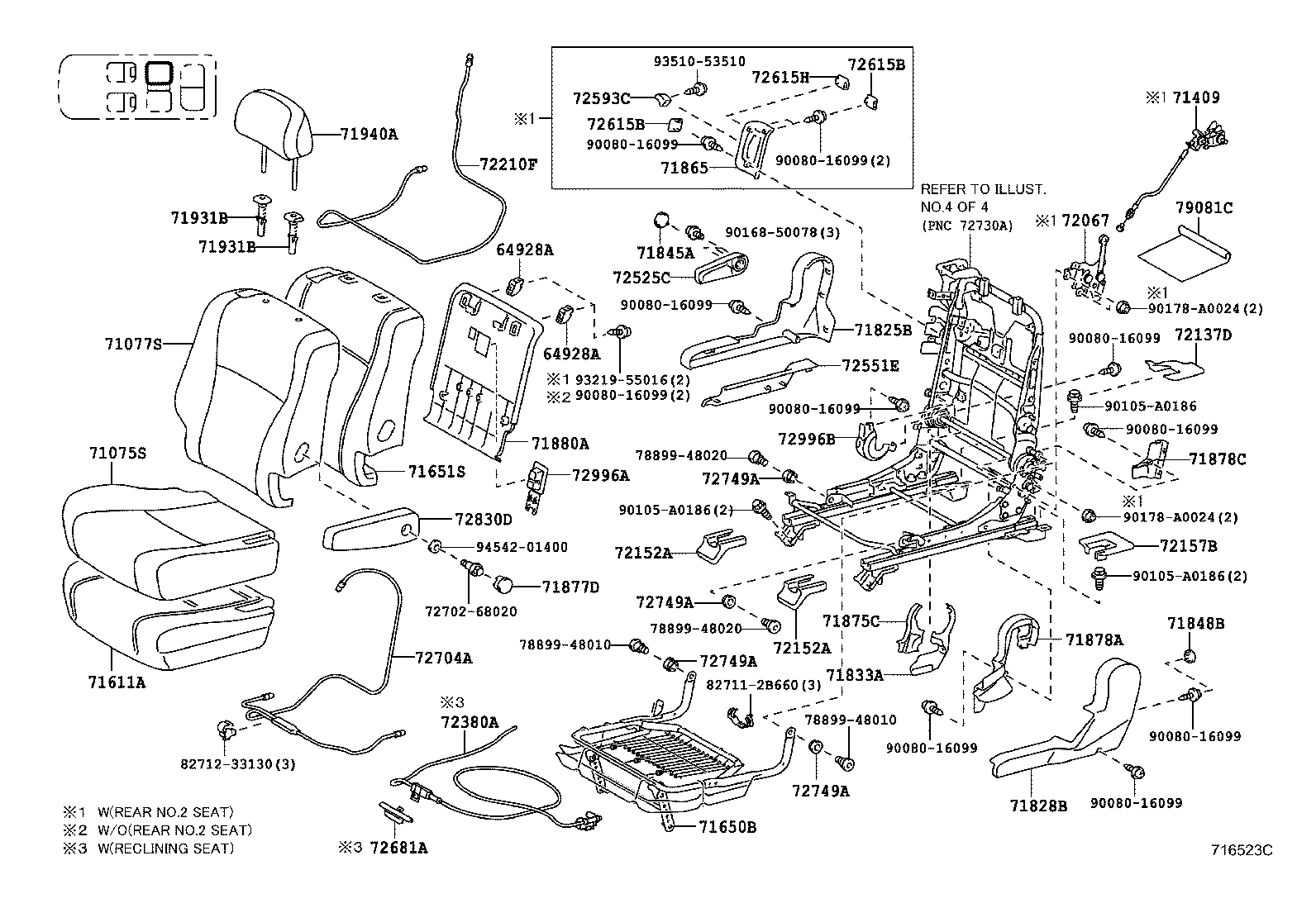  HIGHLANDER NAP |  REAR SEAT SEAT TRACK