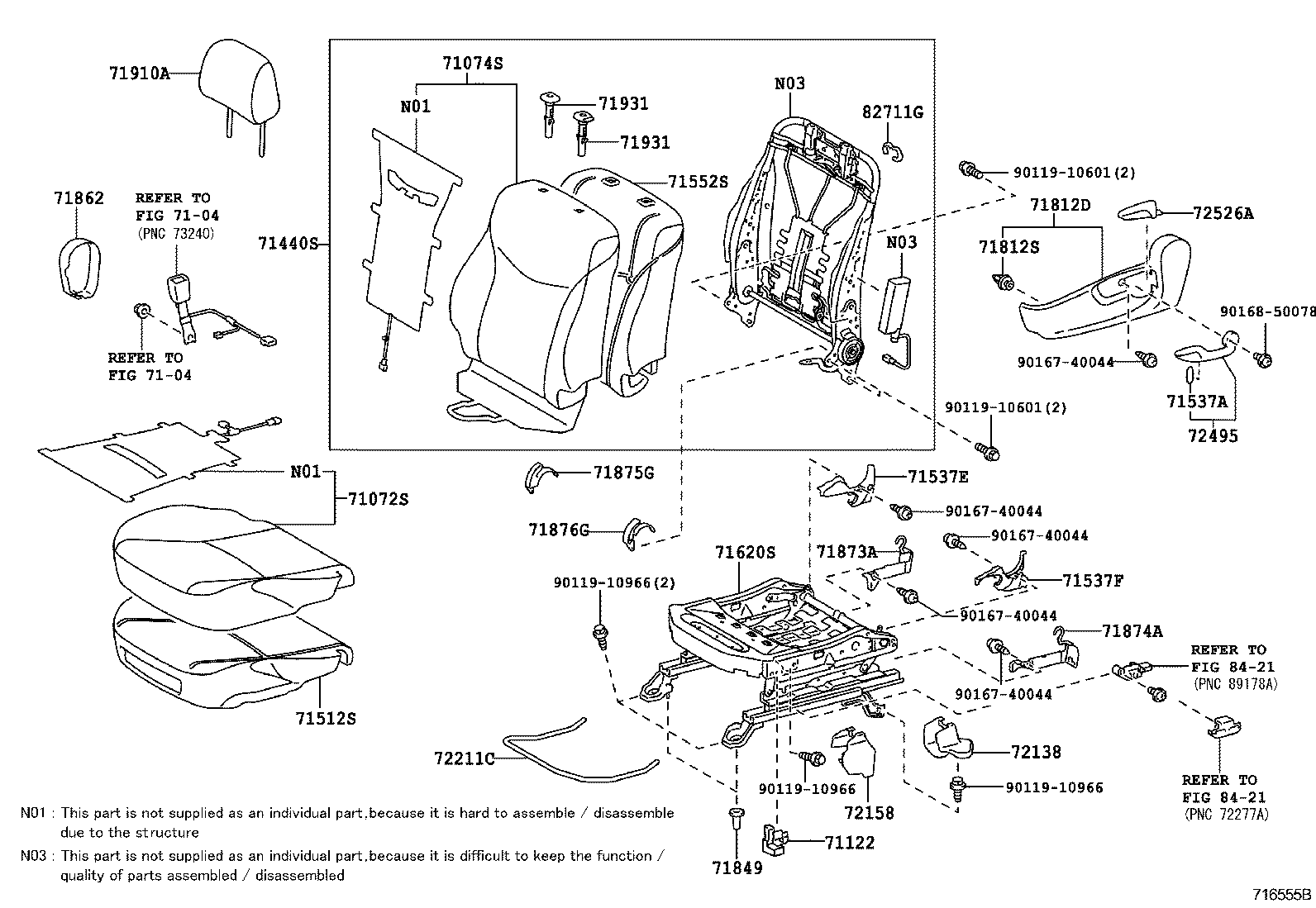  PRIUS PLUG IN HBD |  FRONT SEAT SEAT TRACK