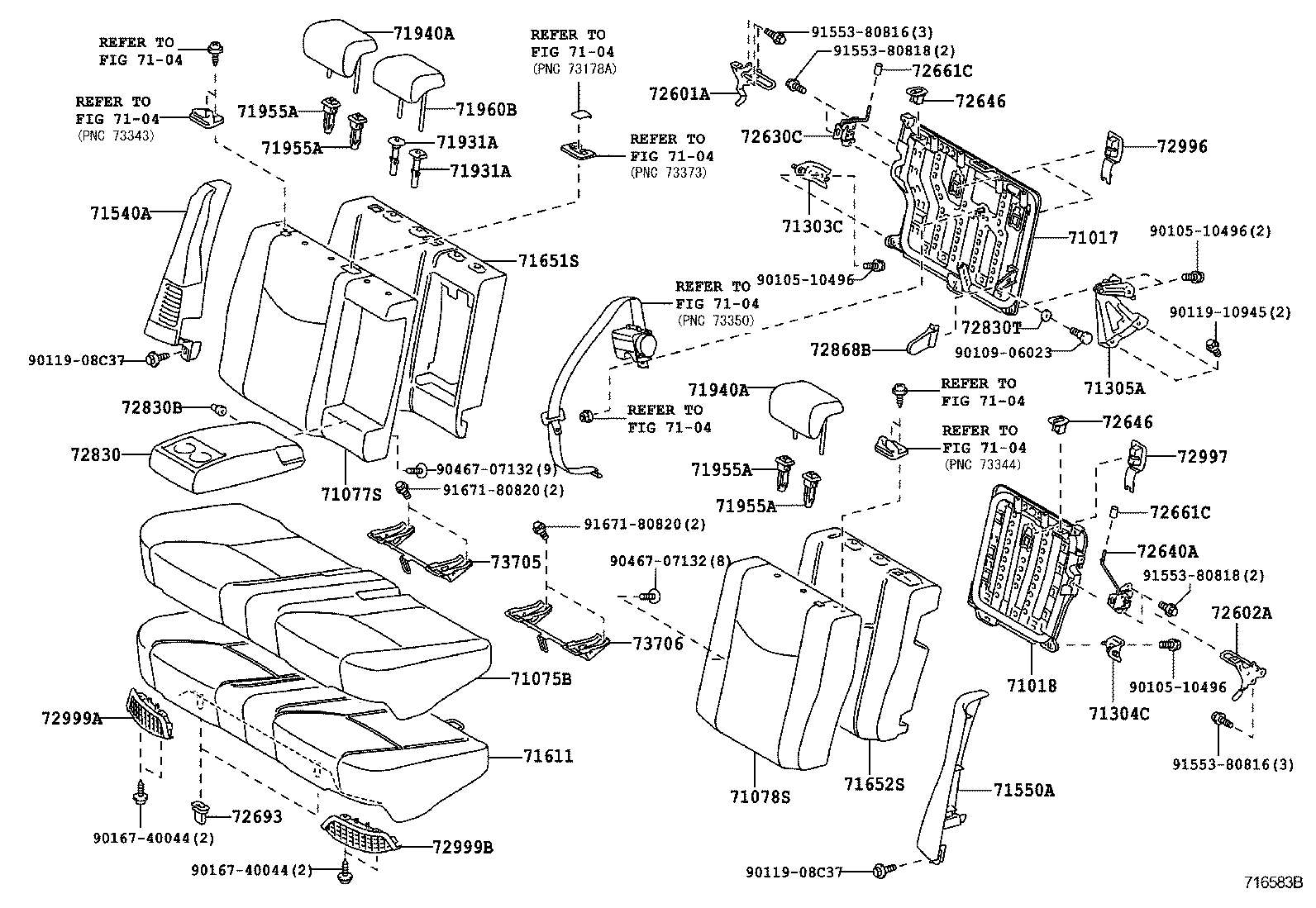  PRIUS PLUG IN HBD |  REAR SEAT SEAT TRACK