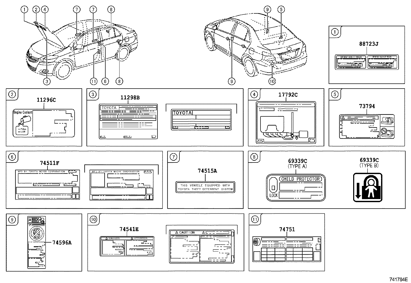  YARIS |  CAUTION PLATE EXTERIOR INTERIOR