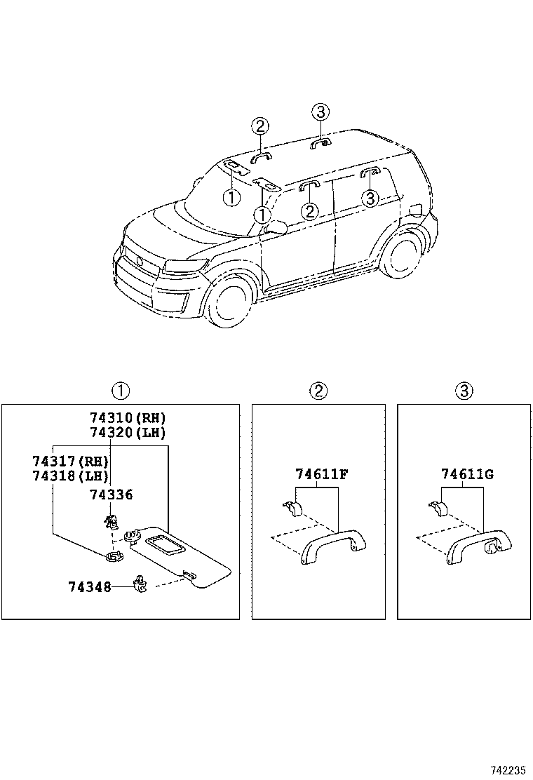  SCION XB |  ARMREST VISOR