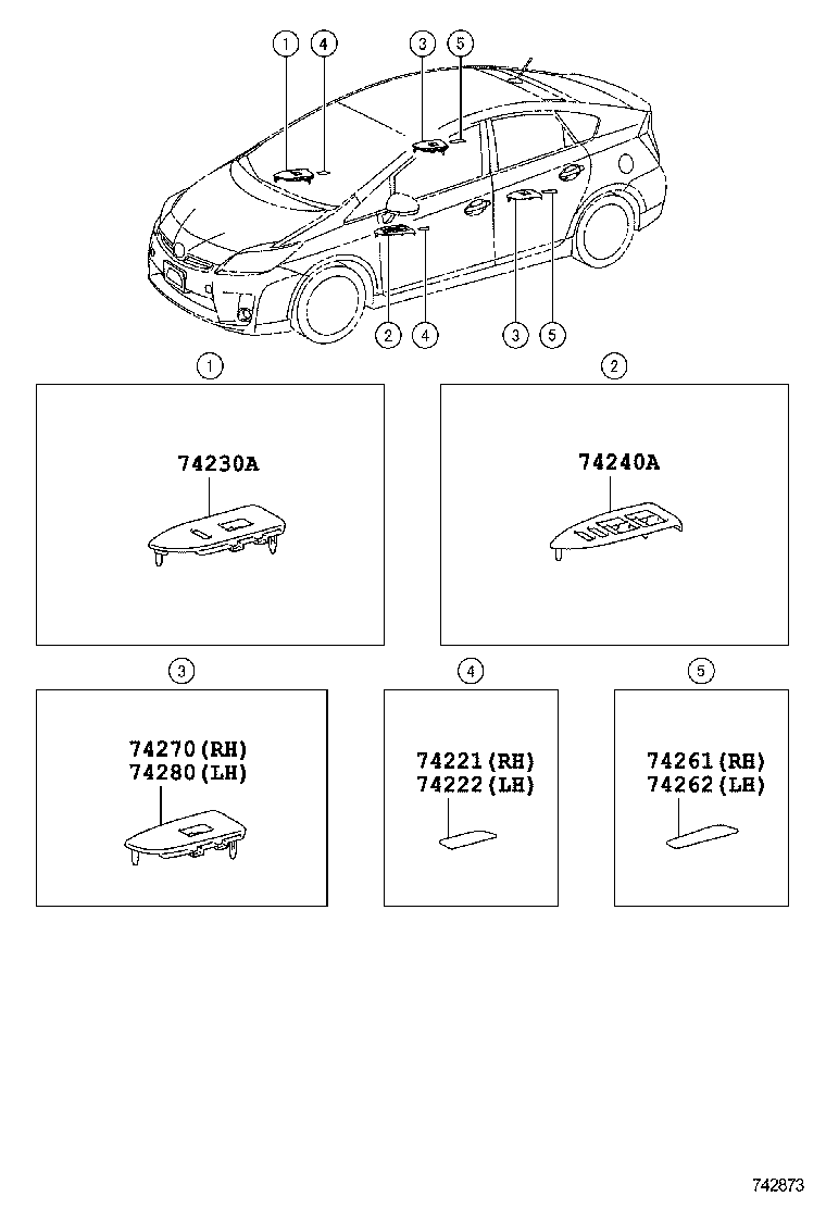  PRIUS PLUG IN HBD |  ARMREST VISOR