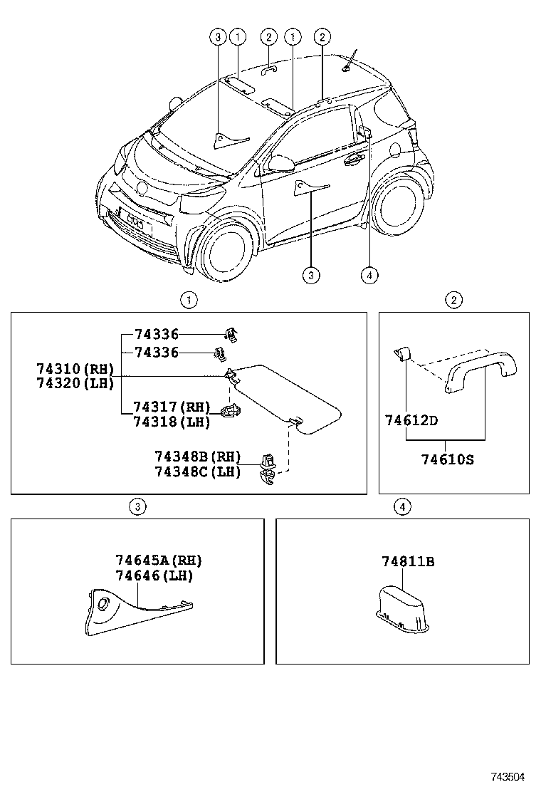  SCION IQ EV |  ARMREST VISOR