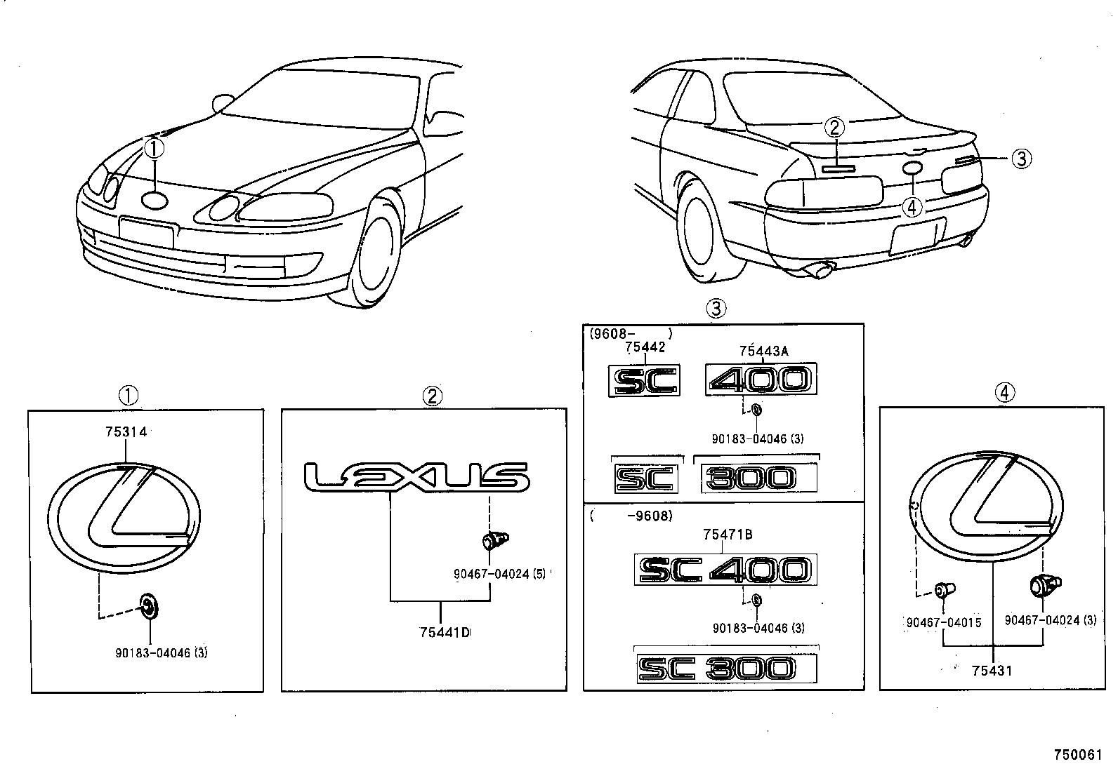  SC300 400 |  EMBLEM NAME PLATE EXTERIOR INTERIOR