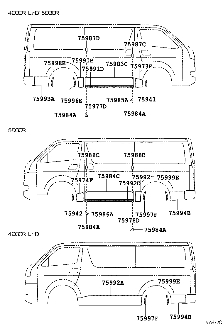  HIACE |  BODY STRIPE