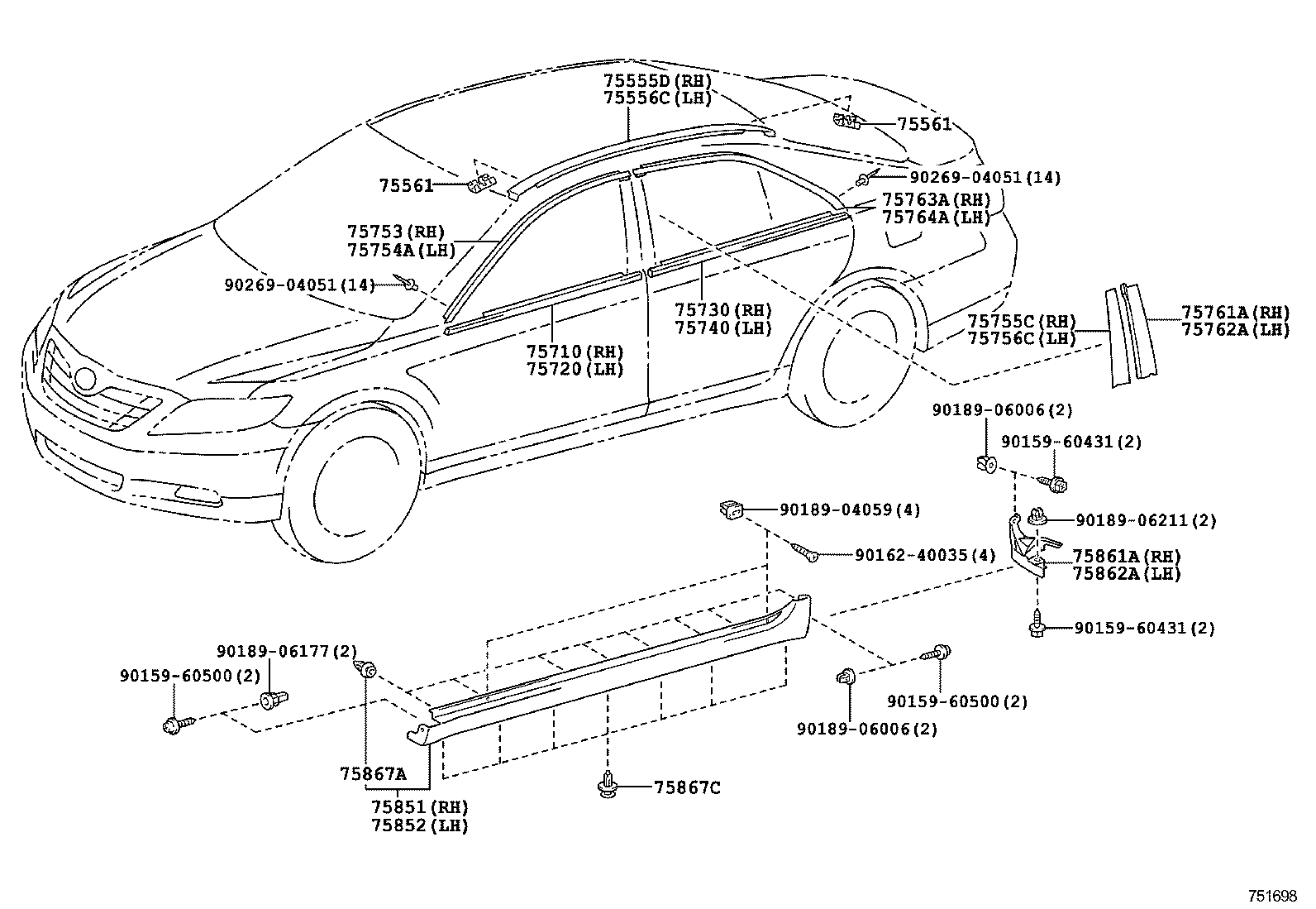  CAMRY JPP |  SIDE MOULDING