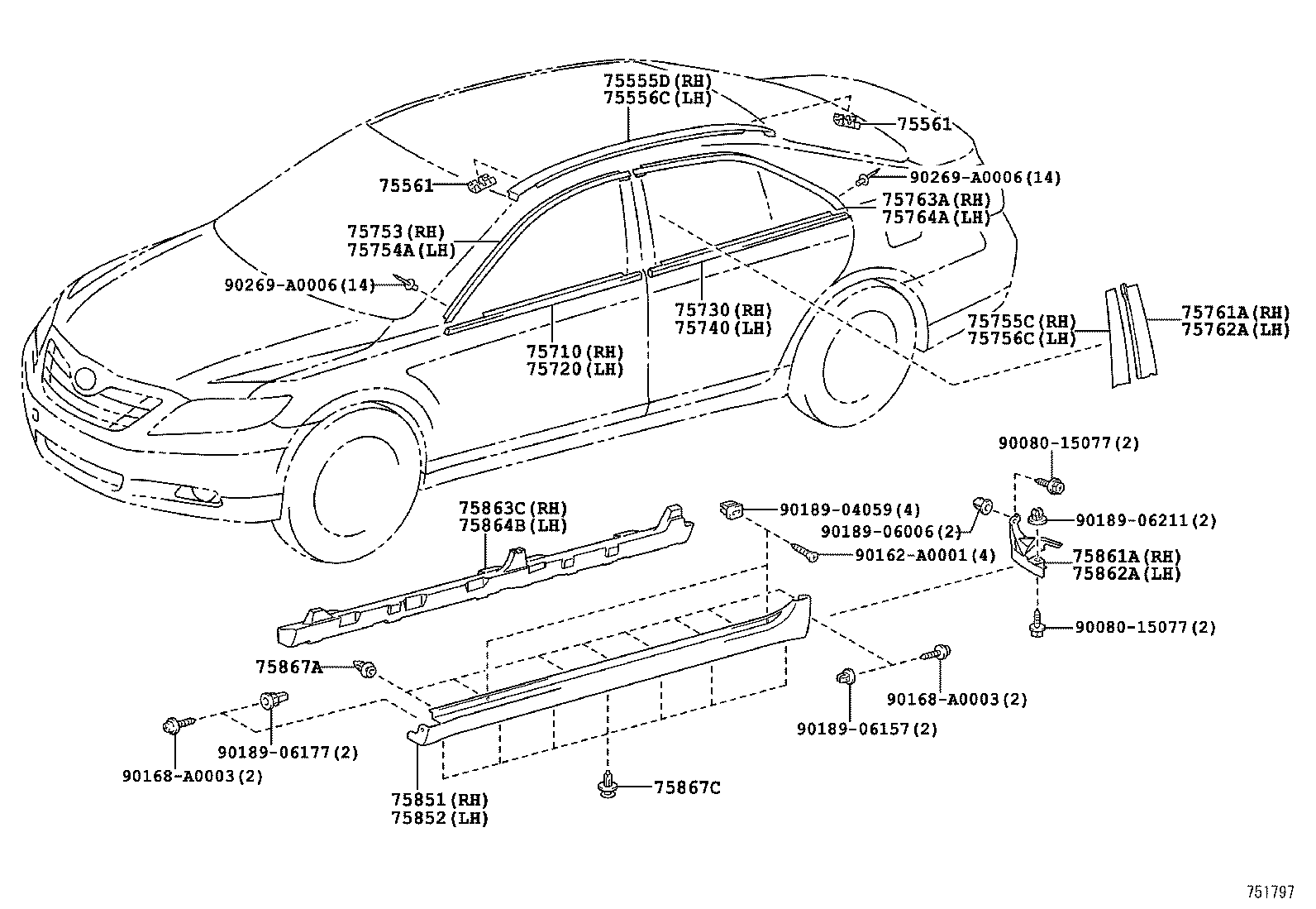  CAMRY HV NAP |  SIDE MOULDING