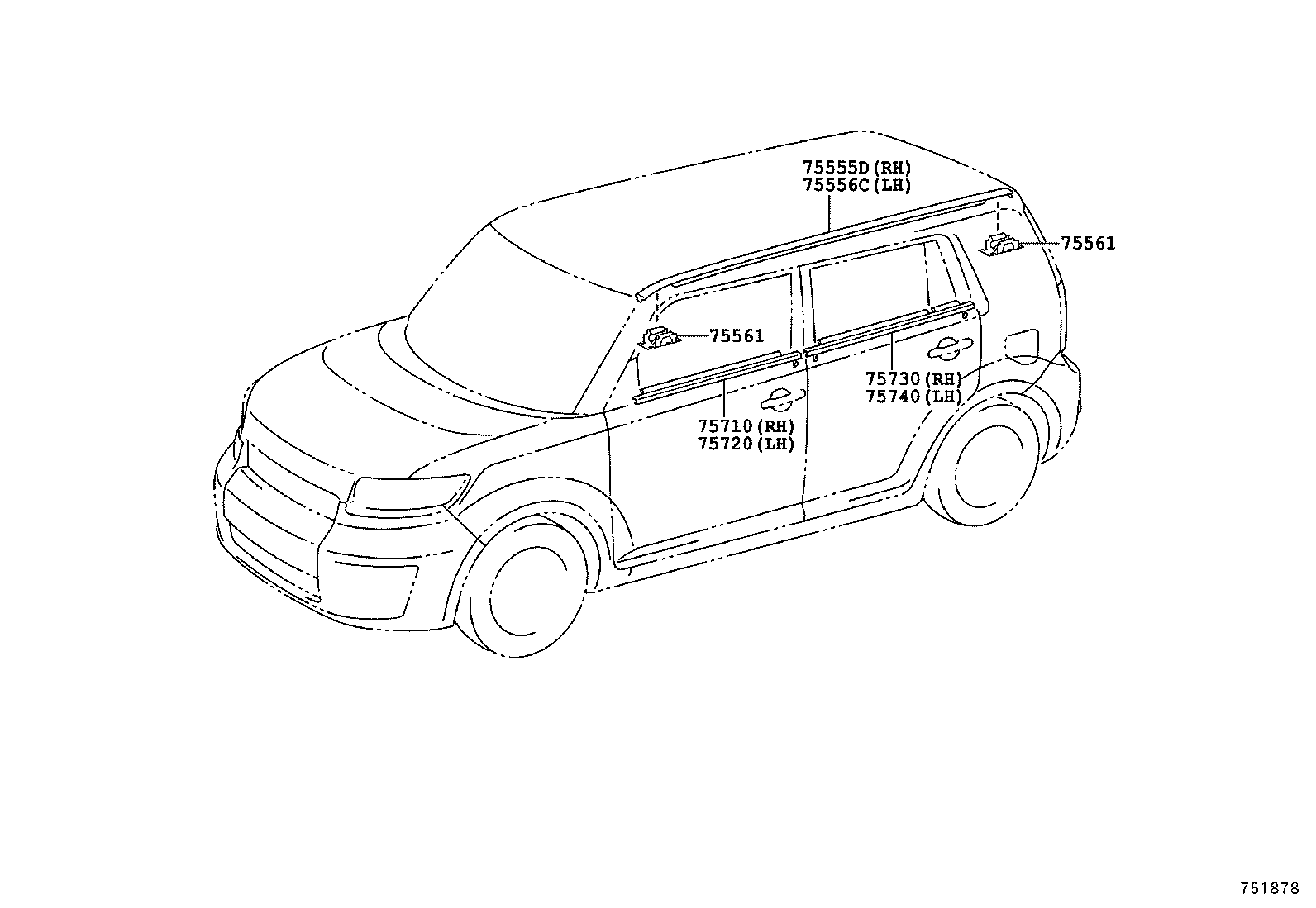  SCION XB |  SIDE MOULDING