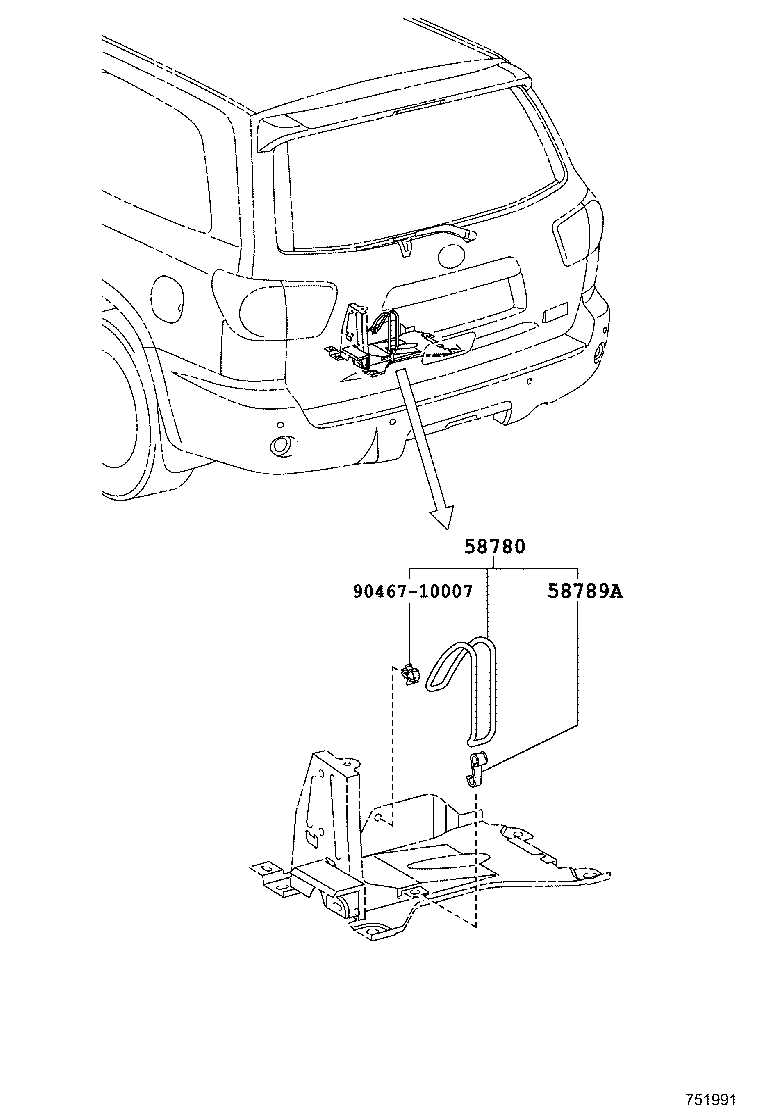  SEQUOIA |  TOOL BOX LICENSE PLATE BRACKET