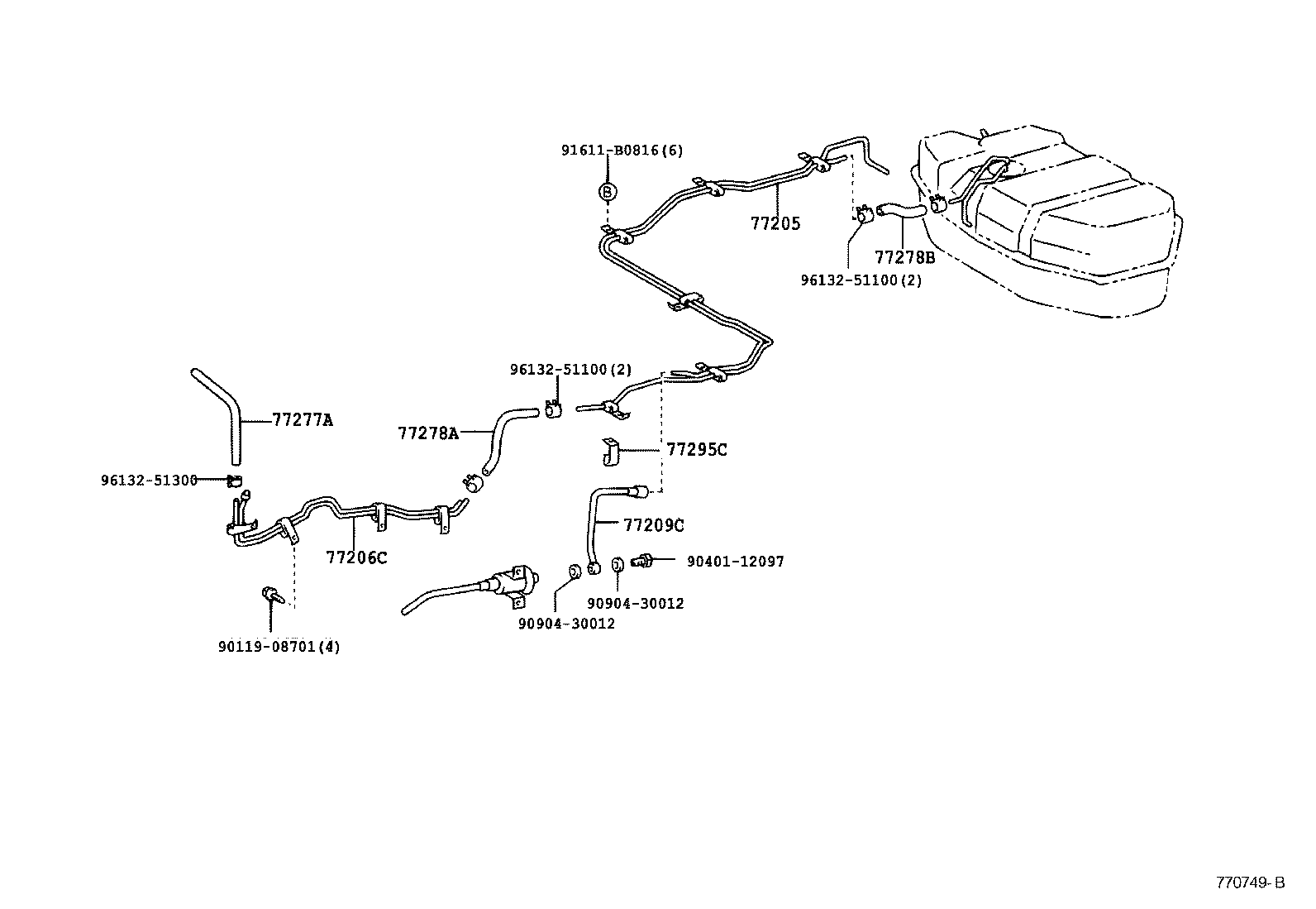  LAND CRUISER 70 |  FUEL TANK TUBE