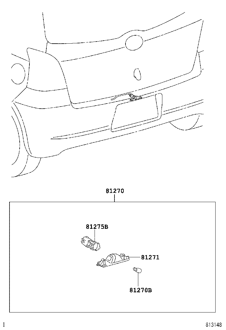  YARIS |  REAR LICENSE PLATE LAMP