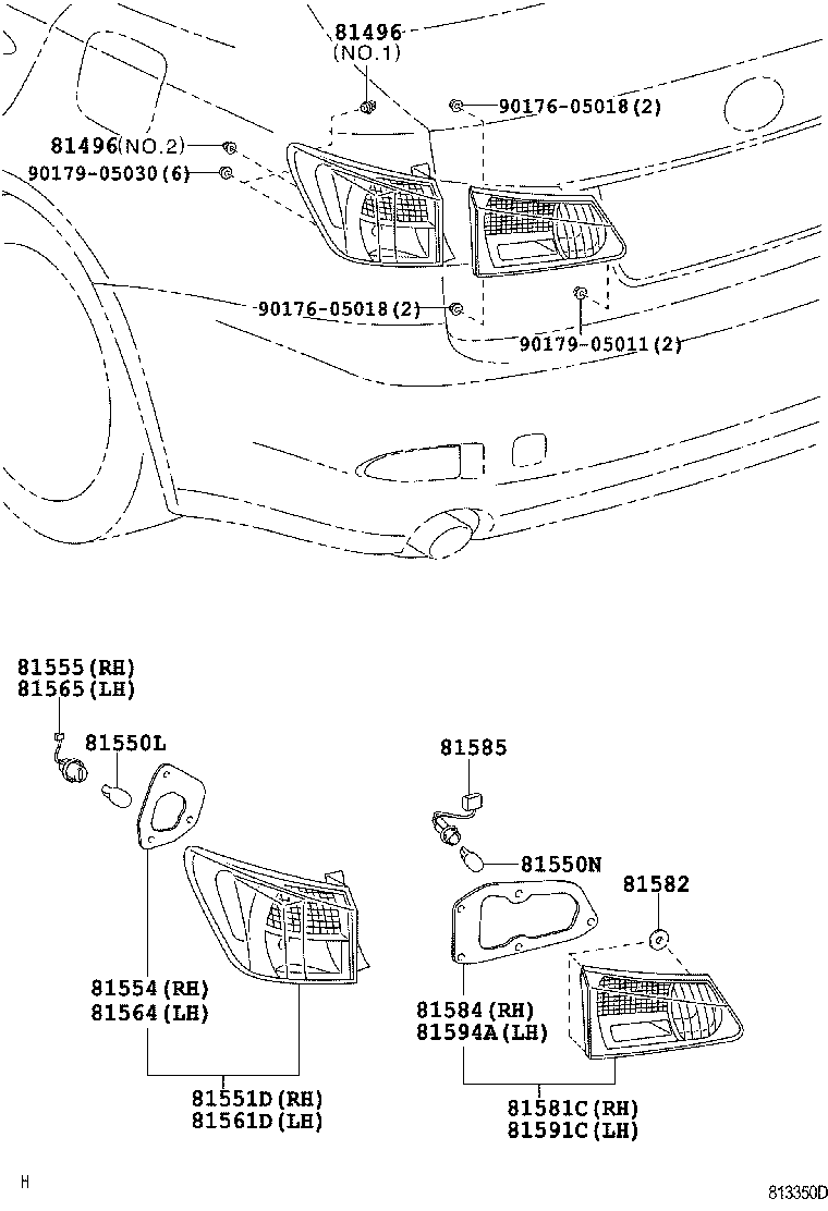  IS250 350 |  REAR COMBINATION LAMP