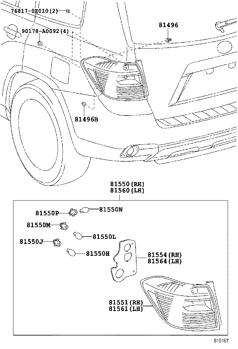  HIGHLANDER NAP |  REAR COMBINATION LAMP