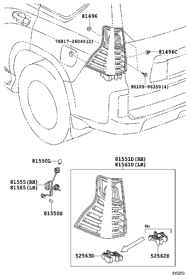  GX460 |  REAR COMBINATION LAMP
