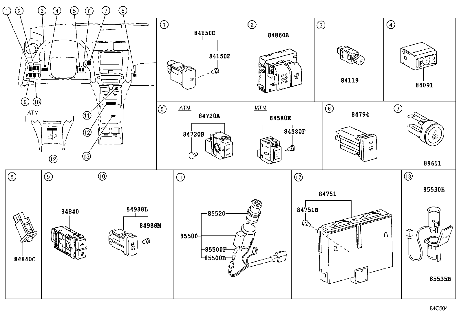  IS250C 350C |  SWITCH RELAY COMPUTER