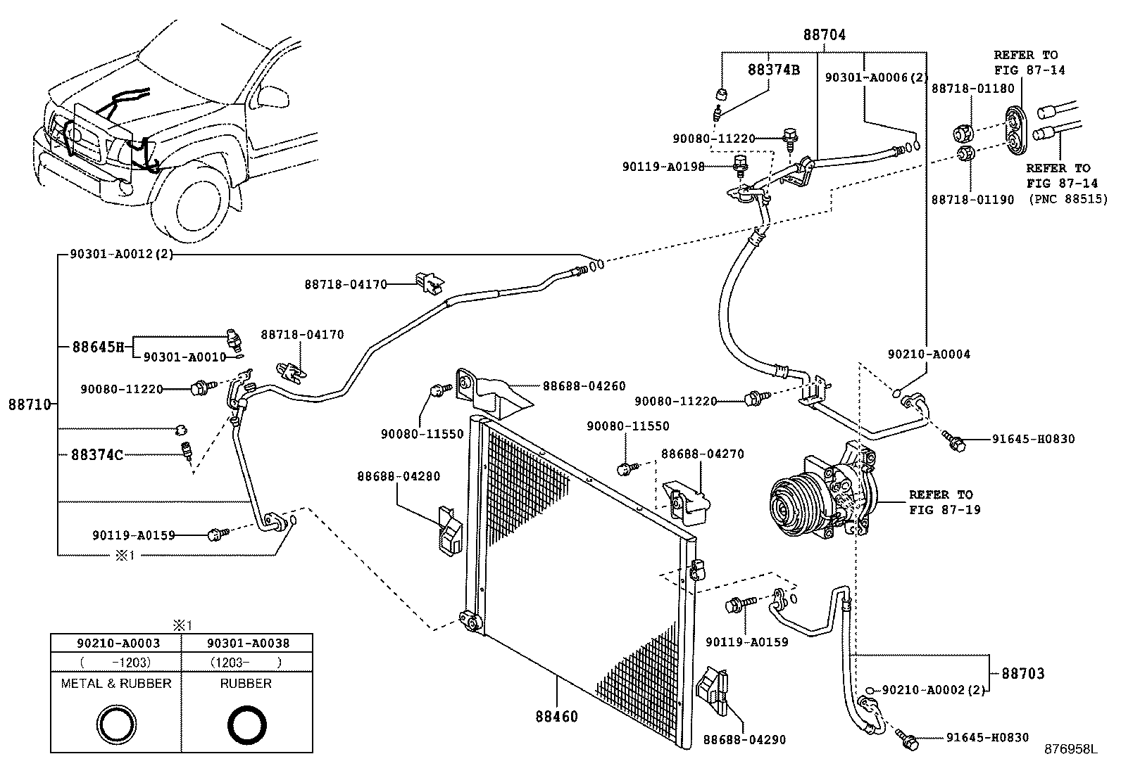 TACOMA | HEATING AIR CONDITIONING COOLER PIPING
