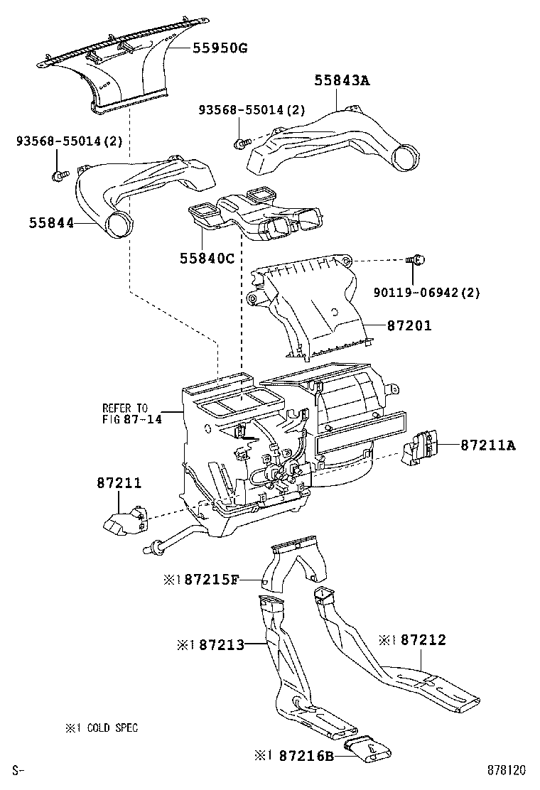  YARIS |  HEATING AIR CONDITIONING CONTROL AIR DUCT