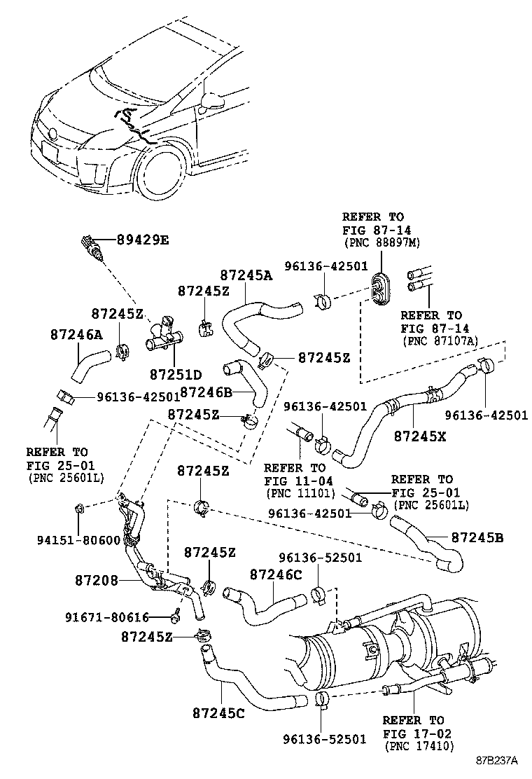  PRIUS PLUG IN HBD |  HEATING AIR CONDITIONING WATER PIPING