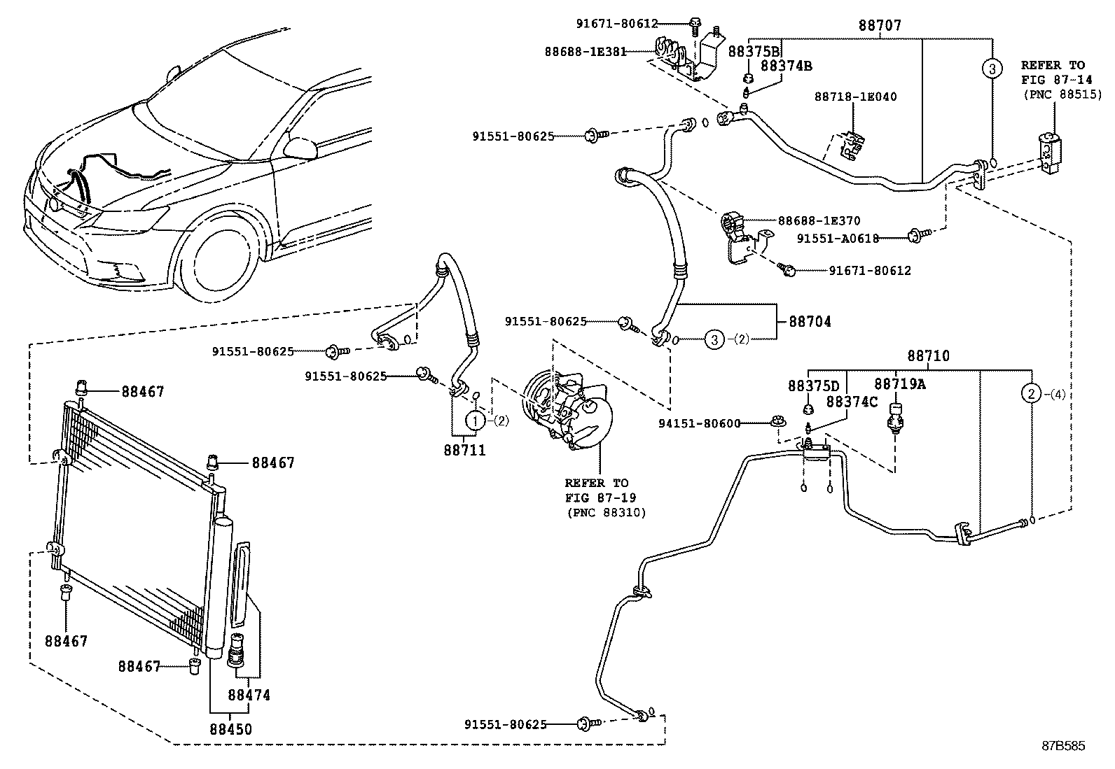  SCION TC |  HEATING AIR CONDITIONING COOLER PIPING