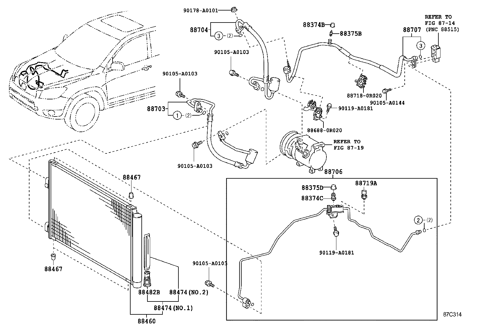  RAV4 NAP |  HEATING AIR CONDITIONING COOLER PIPING
