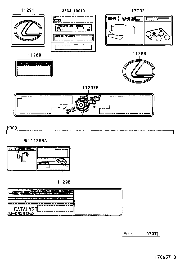  LS400 |  CAUTION PLATE NAME PLATE ENGINE