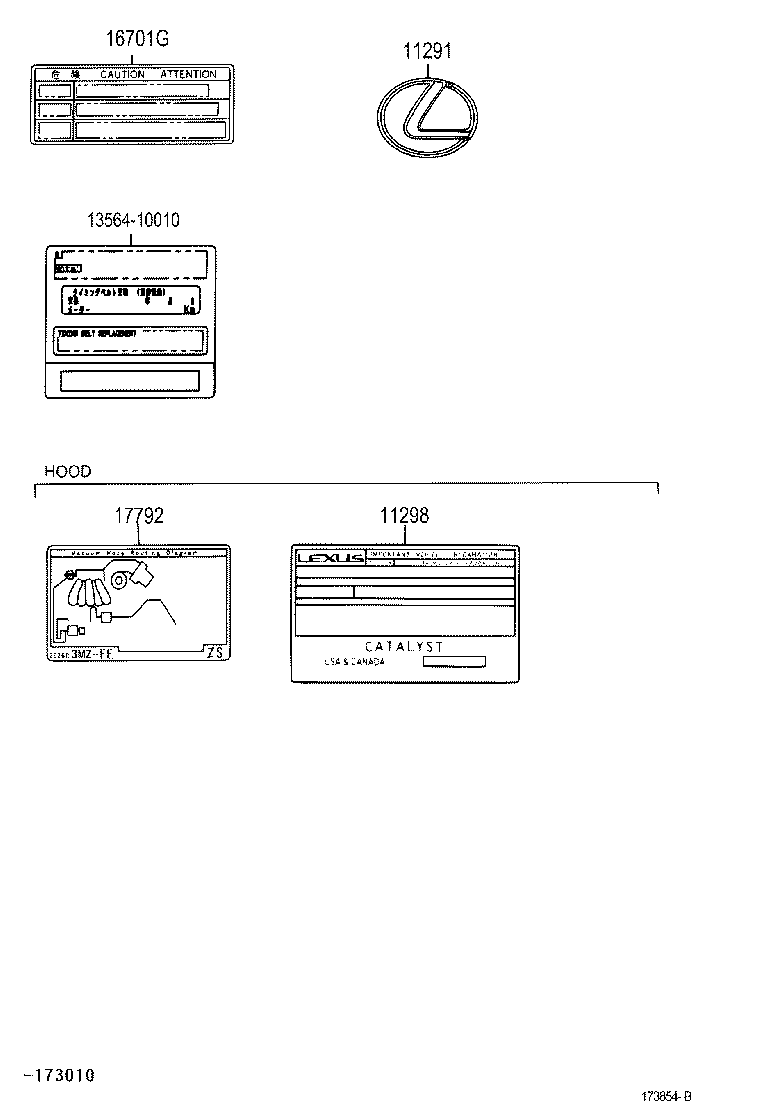  RX330 350 NAP |  CAUTION PLATE NAME PLATE ENGINE